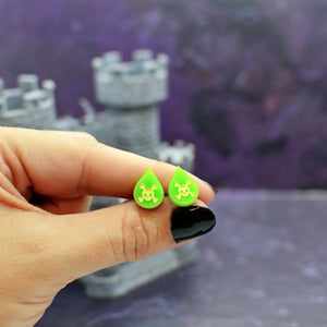 Poison Drop Halloween Stud Earrings