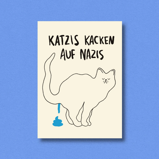 Katzis Kacken Auf Nazis Postcard Print