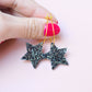SUPER SECONDS Glitter Star Hoop Earrings