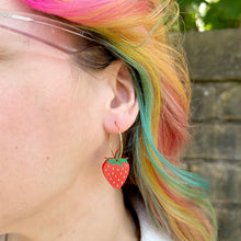 Load image into Gallery viewer, Strawberry Hoop Earrings
