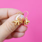 Triceratops Dinosaur Gold Earrings