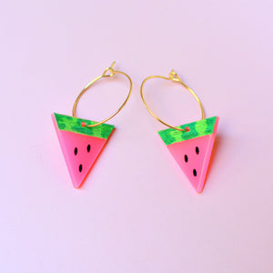 Watermelon Hoop Earrings