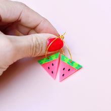 Load image into Gallery viewer, Watermelon Hoop Earrings
