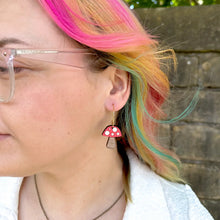 Load image into Gallery viewer, Mushroom Hoop Earrings
