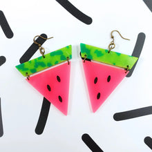 Load image into Gallery viewer, Watermelon Statement Earrings
