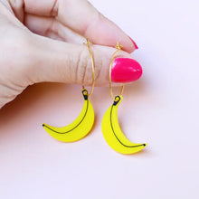 Load image into Gallery viewer, Banana Hoop Earrings
