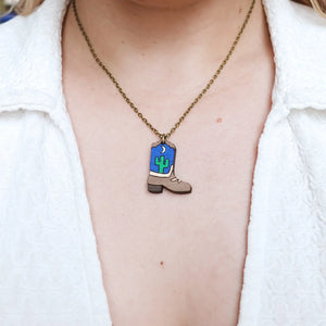Cowboy Boot Mini Necklace