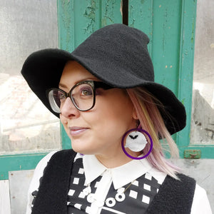 Halloween Creepy Moon Earrings