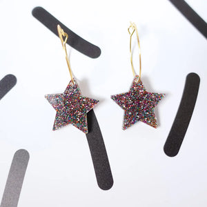 Star Hoop Earrings