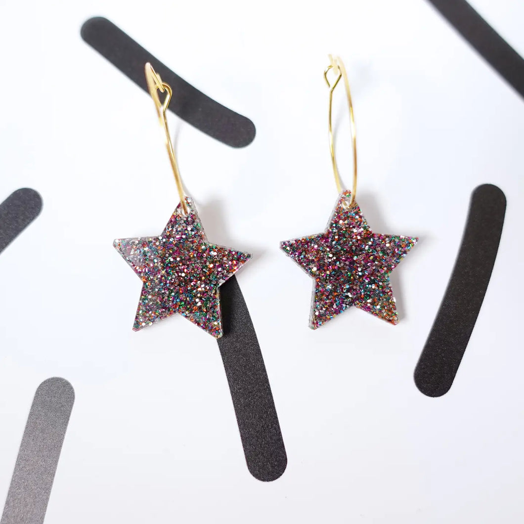 Star Hoop Earrings