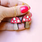 Mushroom Hoop Earrings