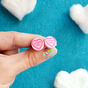 Adore You Love Heart Stud Earrings