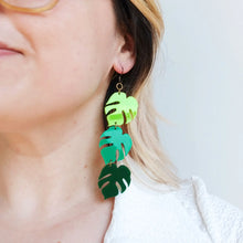 Load image into Gallery viewer, Monstera Statement Earrings
