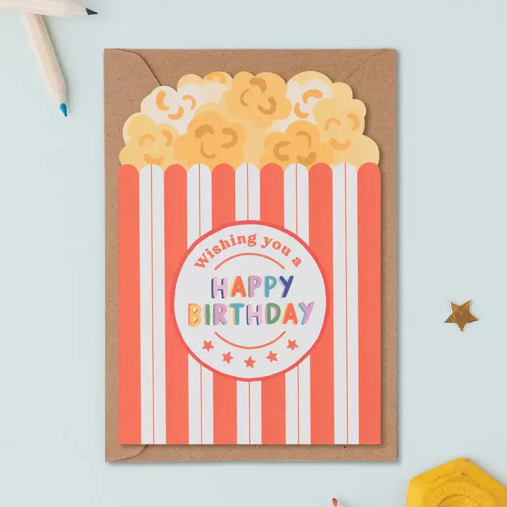 Popcorn Birthday Card