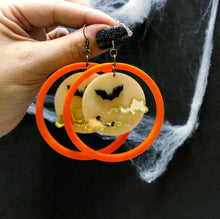 Load image into Gallery viewer, Halloween Creepy Moon Earrings
