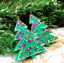 Load image into Gallery viewer, Christmas Tree Statement Earrings
