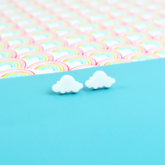 SUPER SECONDS Grey Cloud Stud Earrings