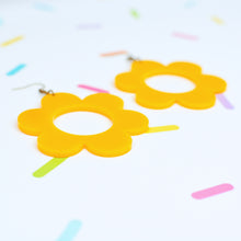 Load image into Gallery viewer, Yellow Daisy Statement Earrings
