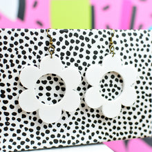 Load image into Gallery viewer, White Daisy Statement Earrings
