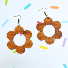 Load image into Gallery viewer, Wooden Daisy Statement Earrings
