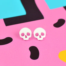 Load image into Gallery viewer, Skull Stud Earrings - White

